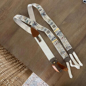 Vintage Trafalgar Y2K Millennium Silk Suspenders Braces RARE